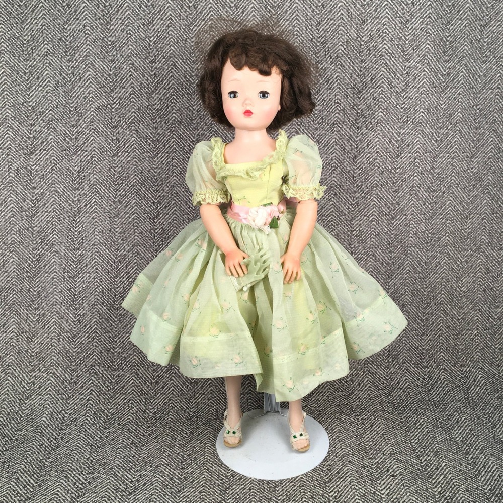 Madame Alexander Cissy Doll Tagged Celery Green Dress With Heels Gloves TLC